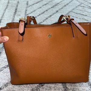 Gently loved Tory Burch tan leather tote.